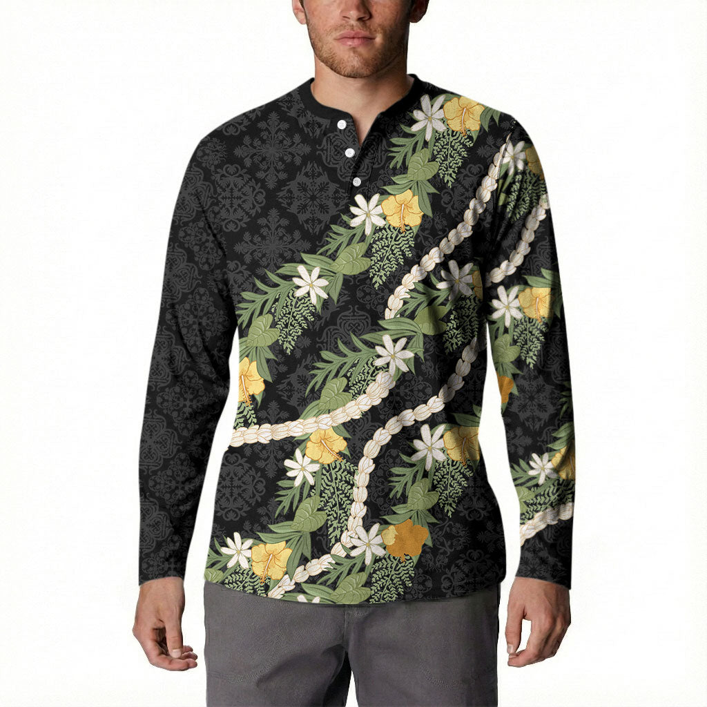Puakenikeni Anthurium Pikake Lei Button Sweatshirt Hawaiian Quilt Pattern