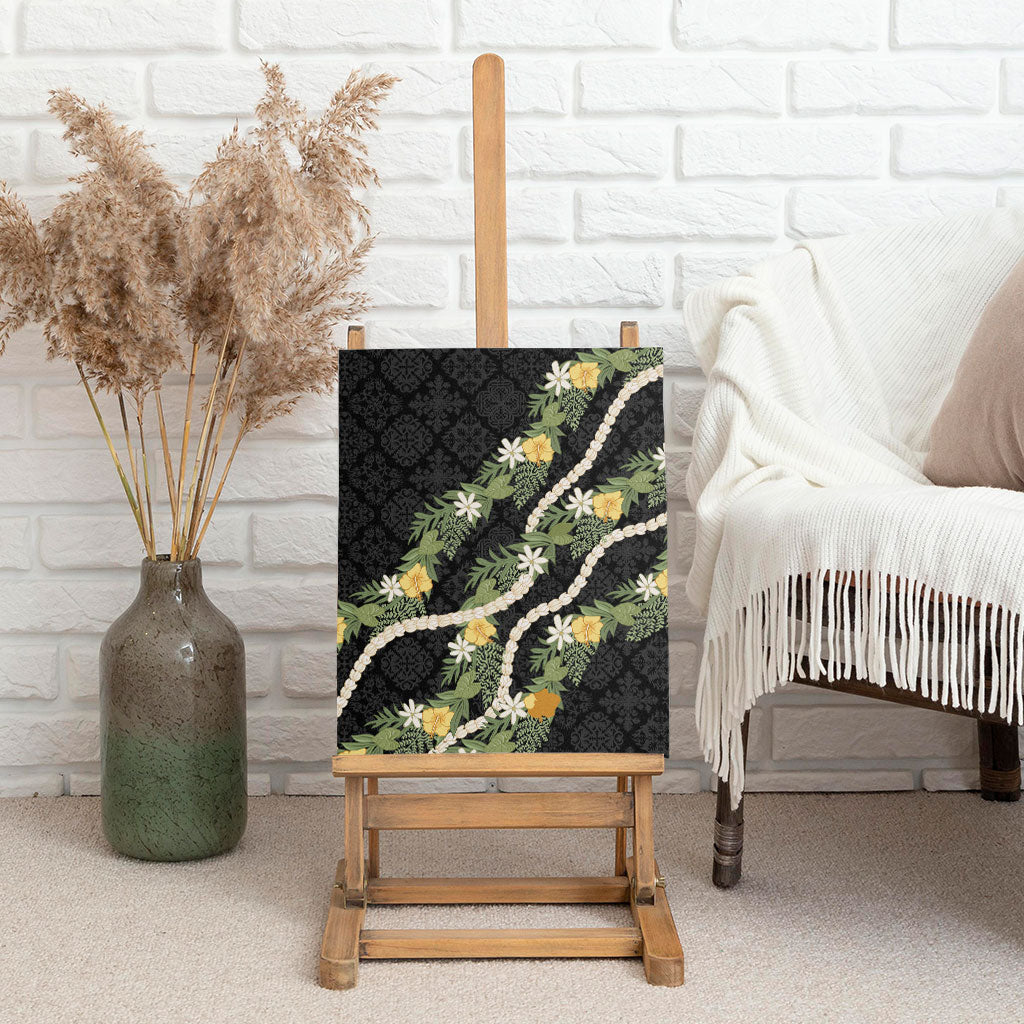Puakenikeni Anthurium Pikake Lei Canvas Wall Art Hawaiian Quilt Pattern