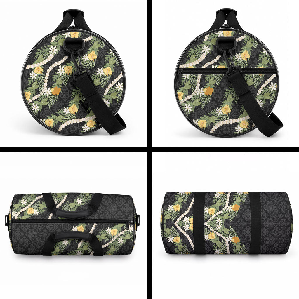 Puakenikeni Anthurium Pikake Lei Duffle Bag Hawaiian Quilt Pattern LT9 - Polynesian Pride