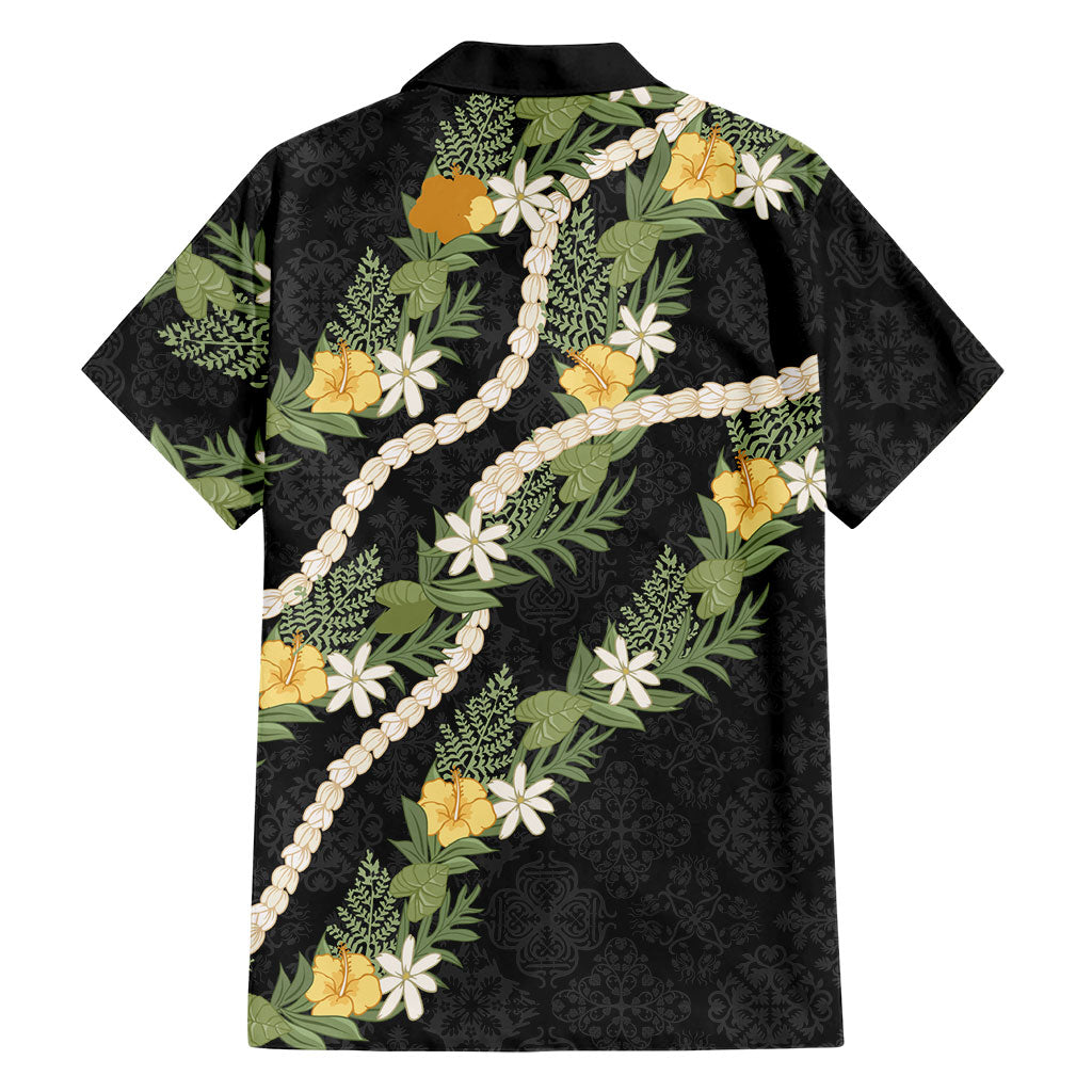 Puakenikeni Anthurium Pikake Lei Family Matching Off Shoulder Maxi Dress and Hawaiian Shirt Hawaiian Quilt Pattern LT9 - Polynesian Pride