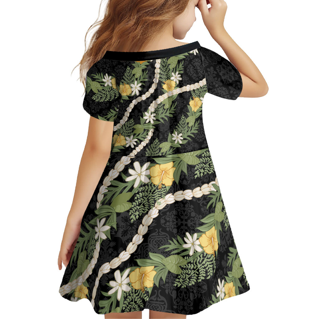 Puakenikeni Anthurium Pikake Lei Family Matching Off Shoulder Short Dress and Hawaiian Shirt Hawaiian Quilt Pattern LT9 - Polynesian Pride