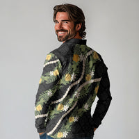 Puakenikeni Anthurium Pikake Lei Long Sleeve Polo Shirt Hawaiian Quilt Pattern