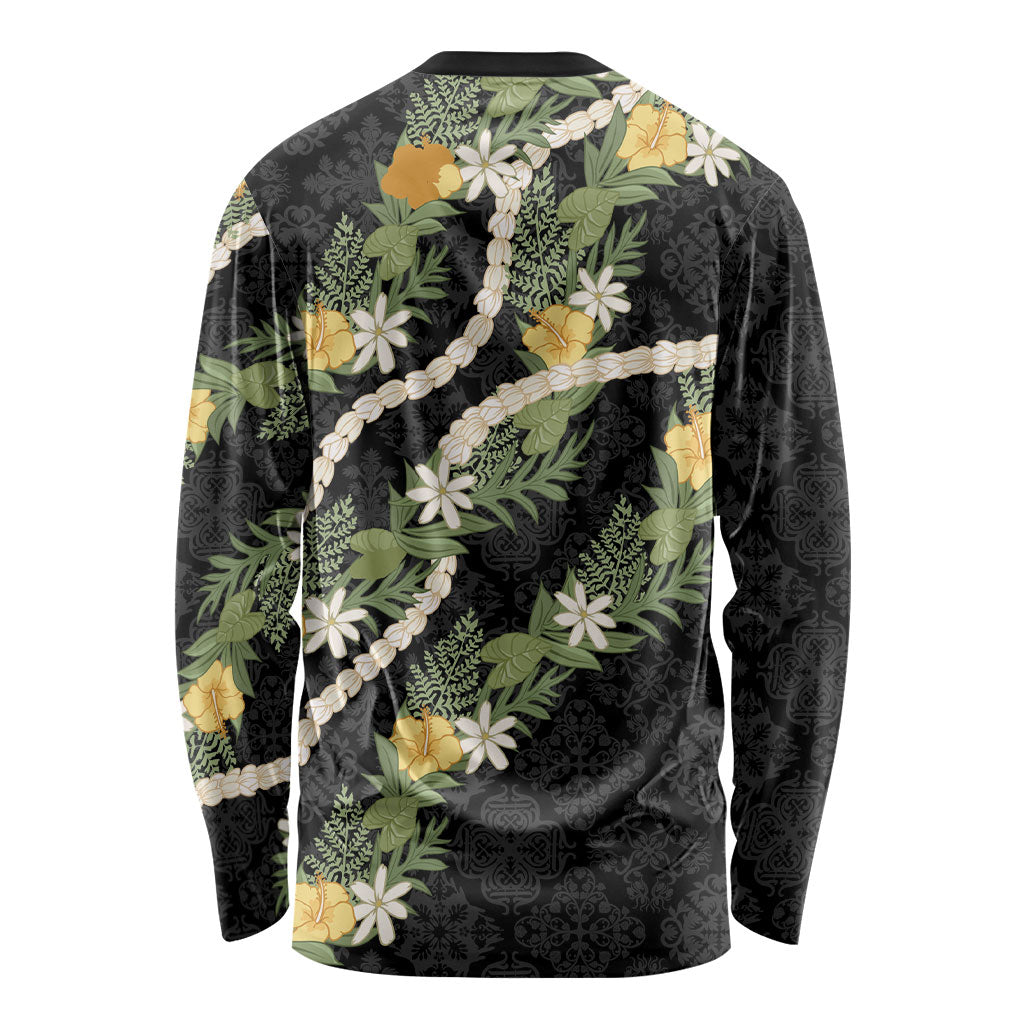 Puakenikeni Anthurium Pikake Lei Long Sleeve Shirt Hawaiian Quilt Pattern