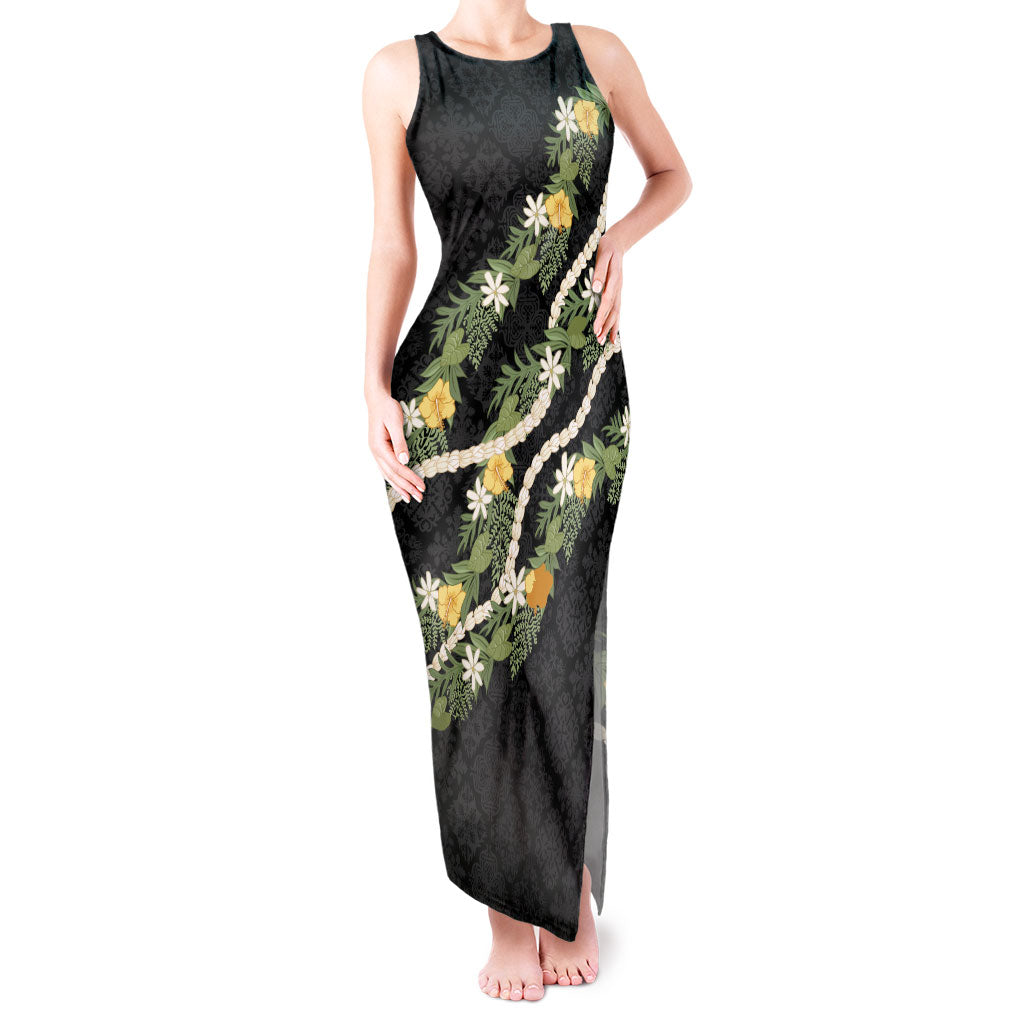 Puakenikeni Anthurium Pikake Lei Tank Maxi Dress Hawaiian Quilt Pattern