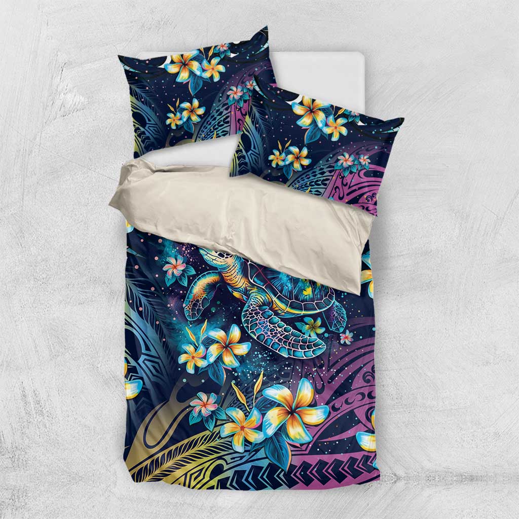Plumeria Turtles Traditional Tribal Bedding Set