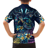 Plumeria Turtles Traditional Tribal Family Matching Long Sleeve Bodycon Dress and Hawaiian Shirt LT9 - Polynesian Pride