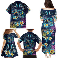 Plumeria Turtles Traditional Tribal Family Matching Puletasi and Hawaiian Shirt LT9 - Polynesian Pride