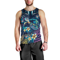 Plumeria Turtles Traditional Tribal Men Tank Top