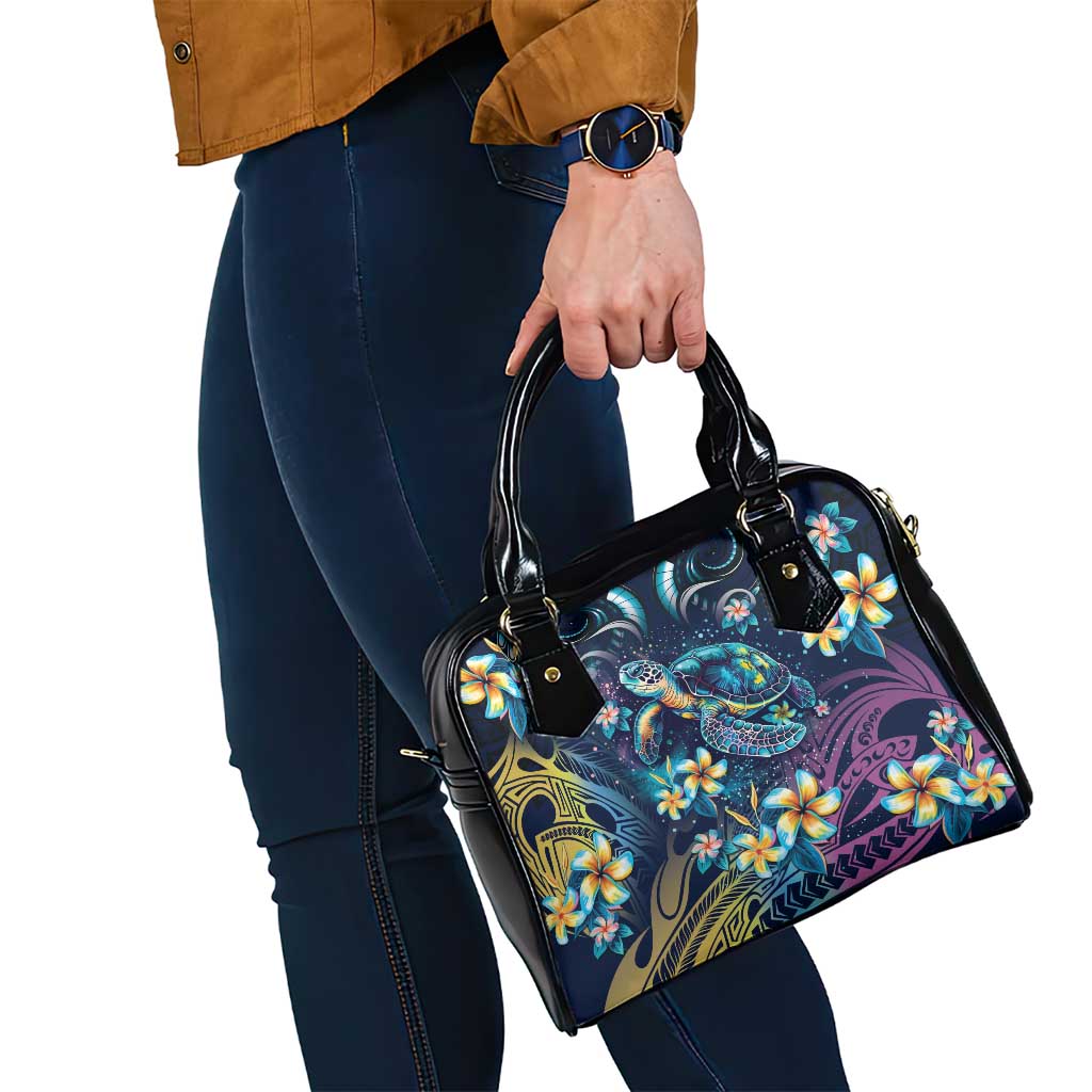 Plumeria Turtles Traditional Tribal Shoulder Handbag