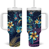 Plumeria Turtles Traditional Tribal Tumbler With Handle LT9 One Size: 40 oz Black - Polynesian Pride