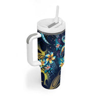 Plumeria Turtles Traditional Tribal Tumbler With Handle LT9 - Polynesian Pride
