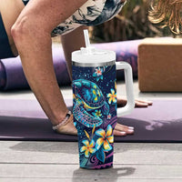 Plumeria Turtles Traditional Tribal Tumbler With Handle LT9 - Polynesian Pride