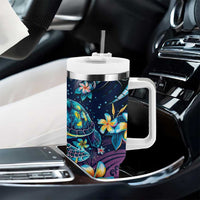 Plumeria Turtles Traditional Tribal Tumbler With Handle LT9 - Polynesian Pride
