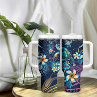 Plumeria Turtles Traditional Tribal Tumbler With Handle LT9 - Polynesian Pride
