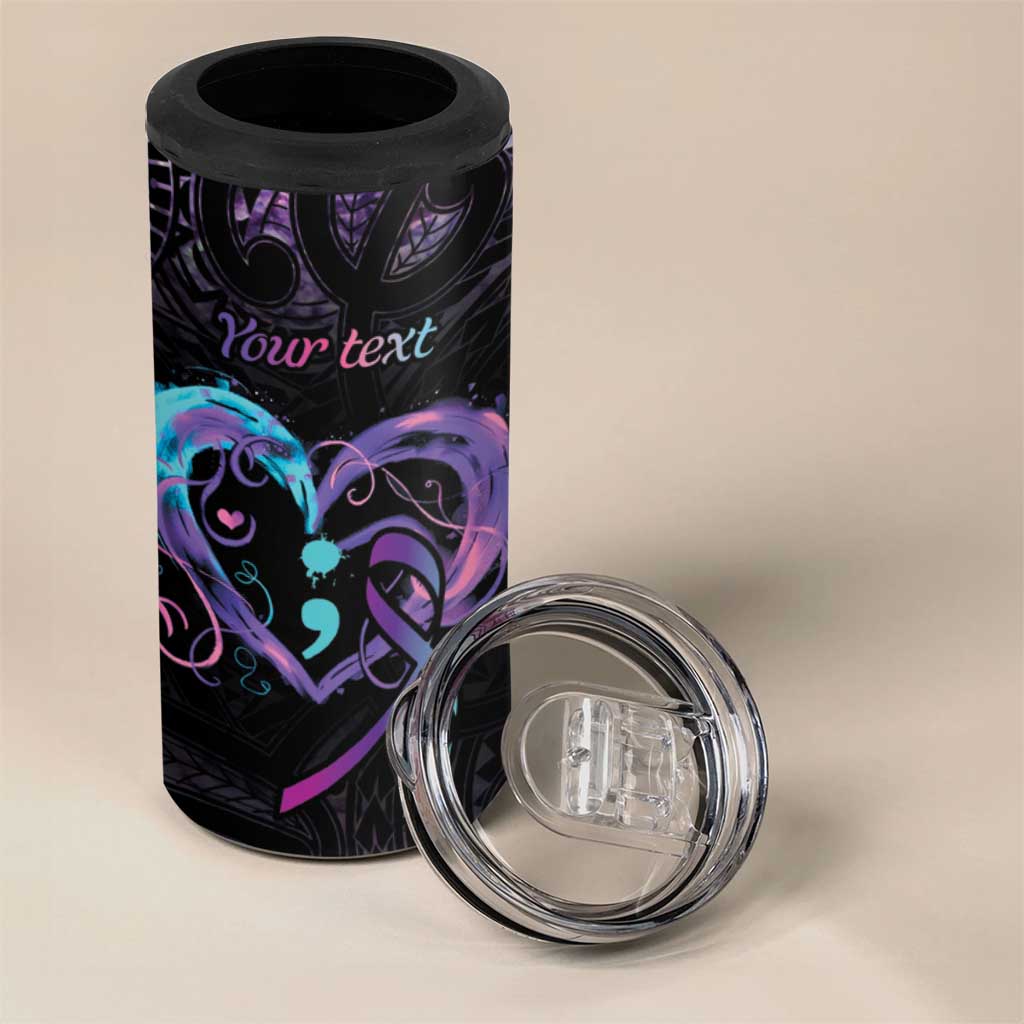 Personalised Your Life Matters 4 in 1 Can Cooler Tumbler Suicide Prevention Awareness Semicolon Heart