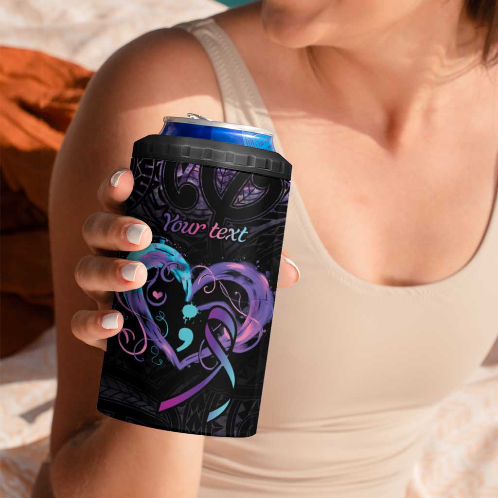 Personalised Your Life Matters 4 in 1 Can Cooler Tumbler Suicide Prevention Awareness Semicolon Heart
