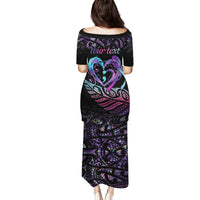 Personalised Your Life Matters Family Matching Puletasi and Hawaiian Shirt Suicide Prevention Awareness Semicolon Heart LT9 - Polynesian Pride