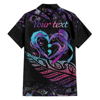 Personalised Your Life Matters Family Matching Tank Maxi Dress and Hawaiian Shirt Suicide Prevention Awareness Semicolon Heart LT9 - Polynesian Pride