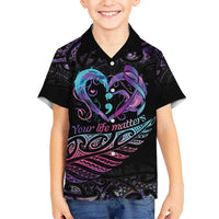 Personalised Your Life Matters Kid Hawaiian Shirt Suicide Prevention Awareness Semicolon Heart