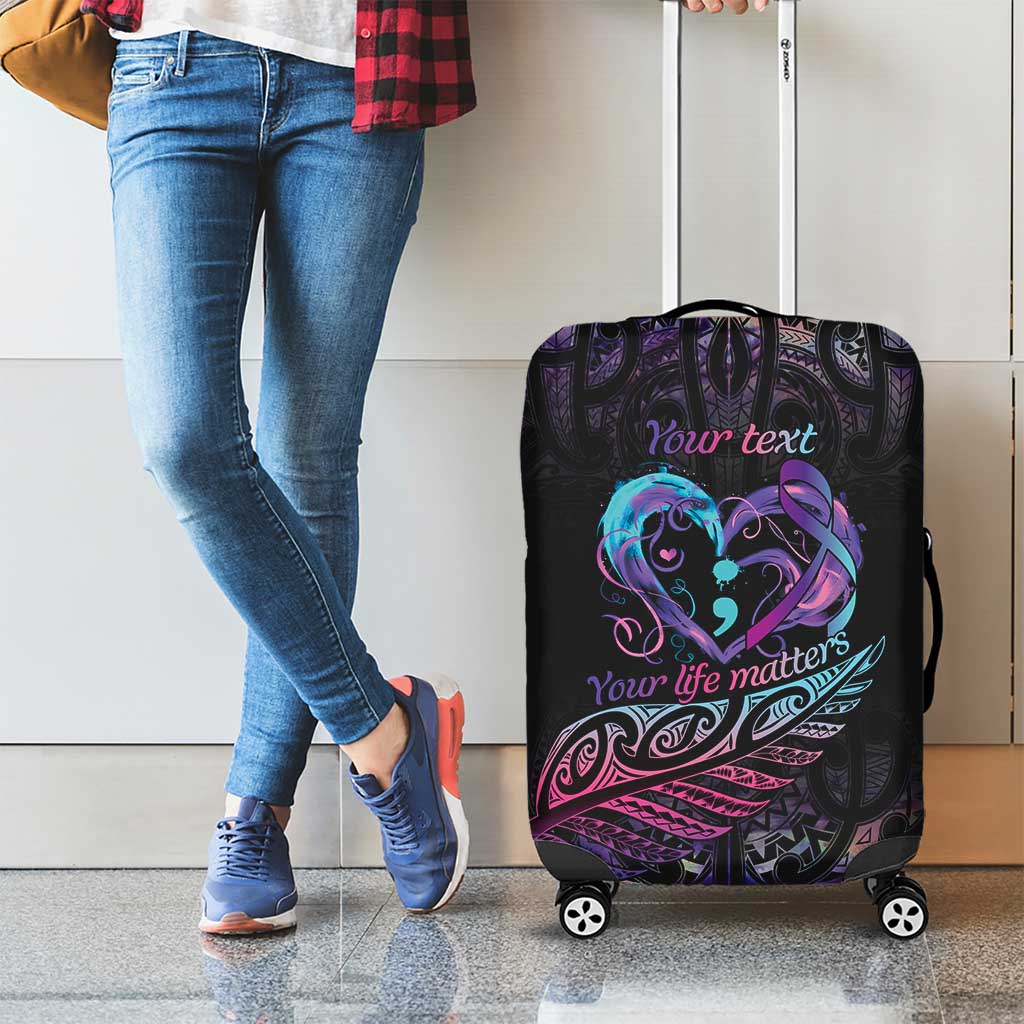 Personalised Your Life Matters Luggage Cover Suicide Prevention Awareness Semicolon Heart