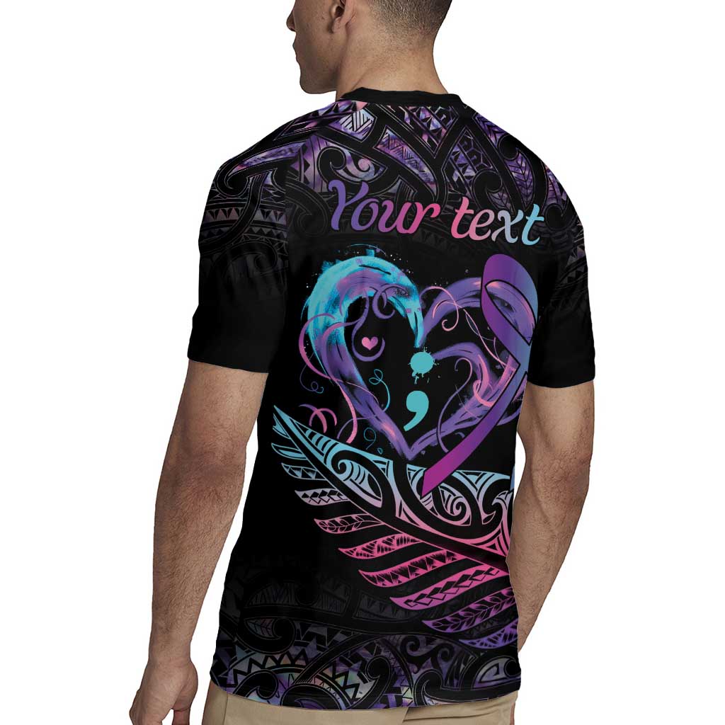 Personalised Your Life Matters Rugby Jersey Suicide Prevention Awareness Semicolon Heart