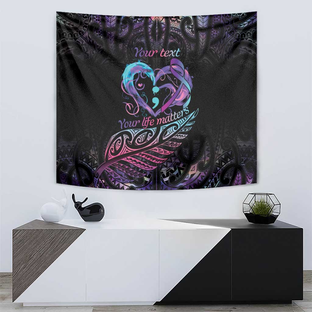Personalised Your Life Matters Tapestry Suicide Prevention Awareness Semicolon Heart