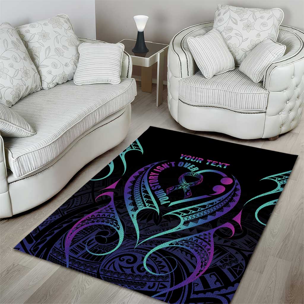 Personalised Your Story Isn't Over Area Rug Suicide Prevention Awareness Semicolon Heart