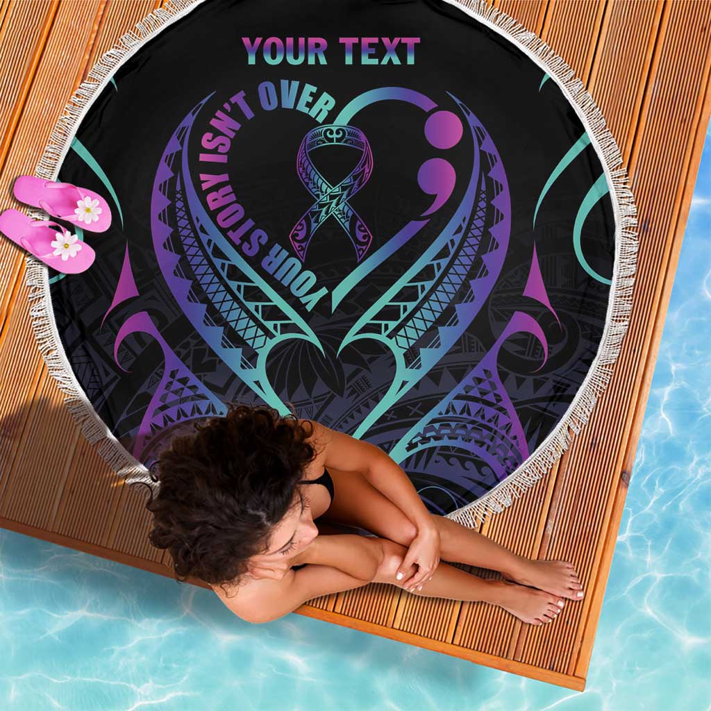 Personalised Your Story Isn't Over Beach Blanket Suicide Prevention Awareness Semicolon Heart