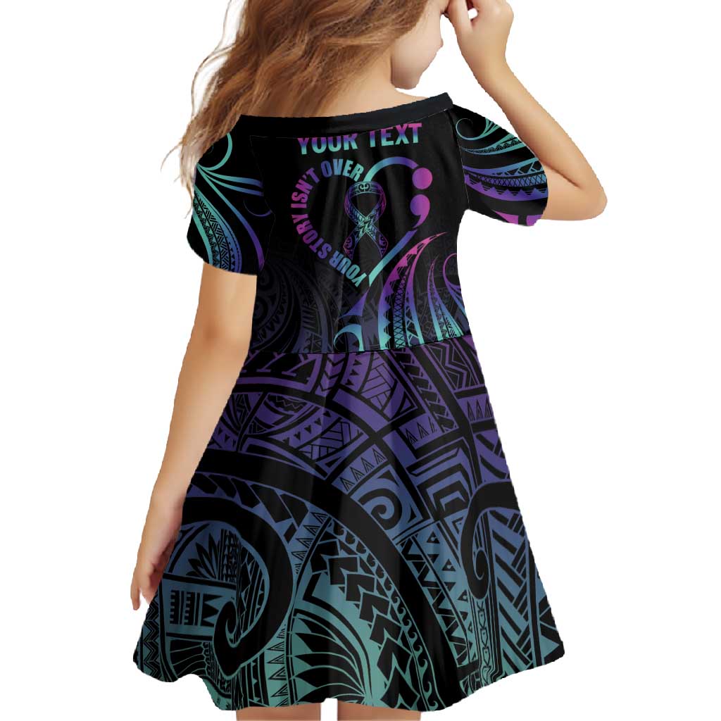 Personalised Your Story Isn't Over Family Matching Off Shoulder Maxi Dress and Hawaiian Shirt Suicide Prevention Awareness Semicolon Heart LT9 - Polynesian Pride