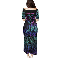 Personalised Your Story Isn't Over Family Matching Puletasi and Hawaiian Shirt Suicide Prevention Awareness Semicolon Heart LT9 - Polynesian Pride