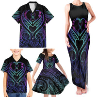 Personalised Your Story Isn't Over Family Matching Tank Maxi Dress and Hawaiian Shirt Suicide Prevention Awareness Semicolon Heart LT9 - Polynesian Pride