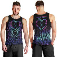 Personalised Your Story Isn't Over Men Tank Top Suicide Prevention Awareness Semicolon Heart LT9 - Polynesian Pride