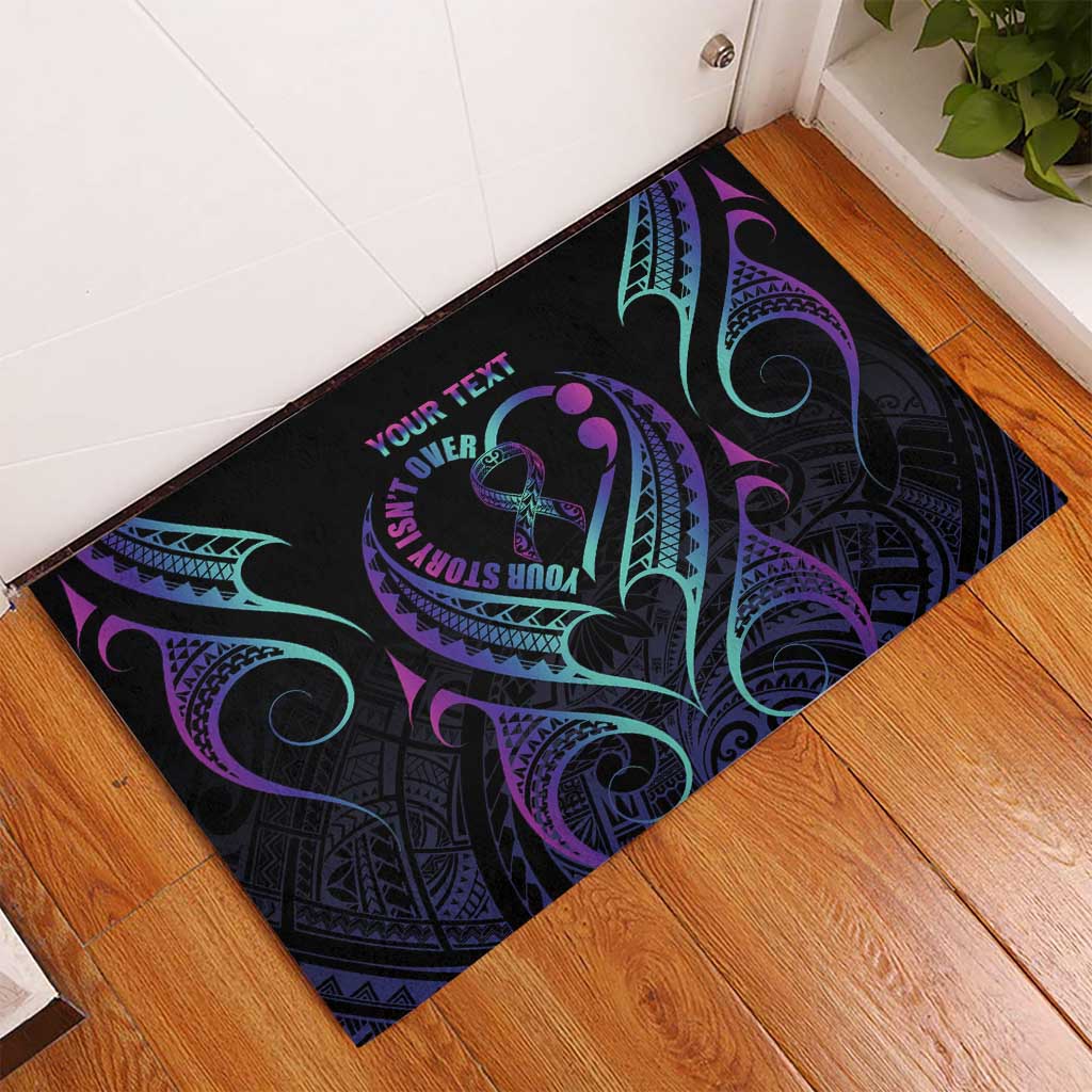 Personalised Your Story Isn't Over Rubber Doormat Suicide Prevention Awareness Semicolon Heart