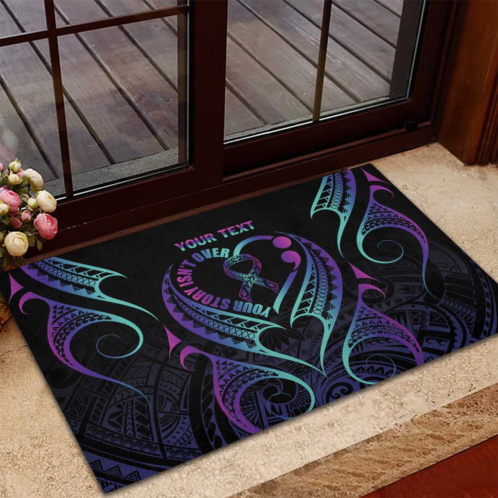 Personalised Your Story Isn't Over Rubber Doormat Suicide Prevention Awareness Semicolon Heart