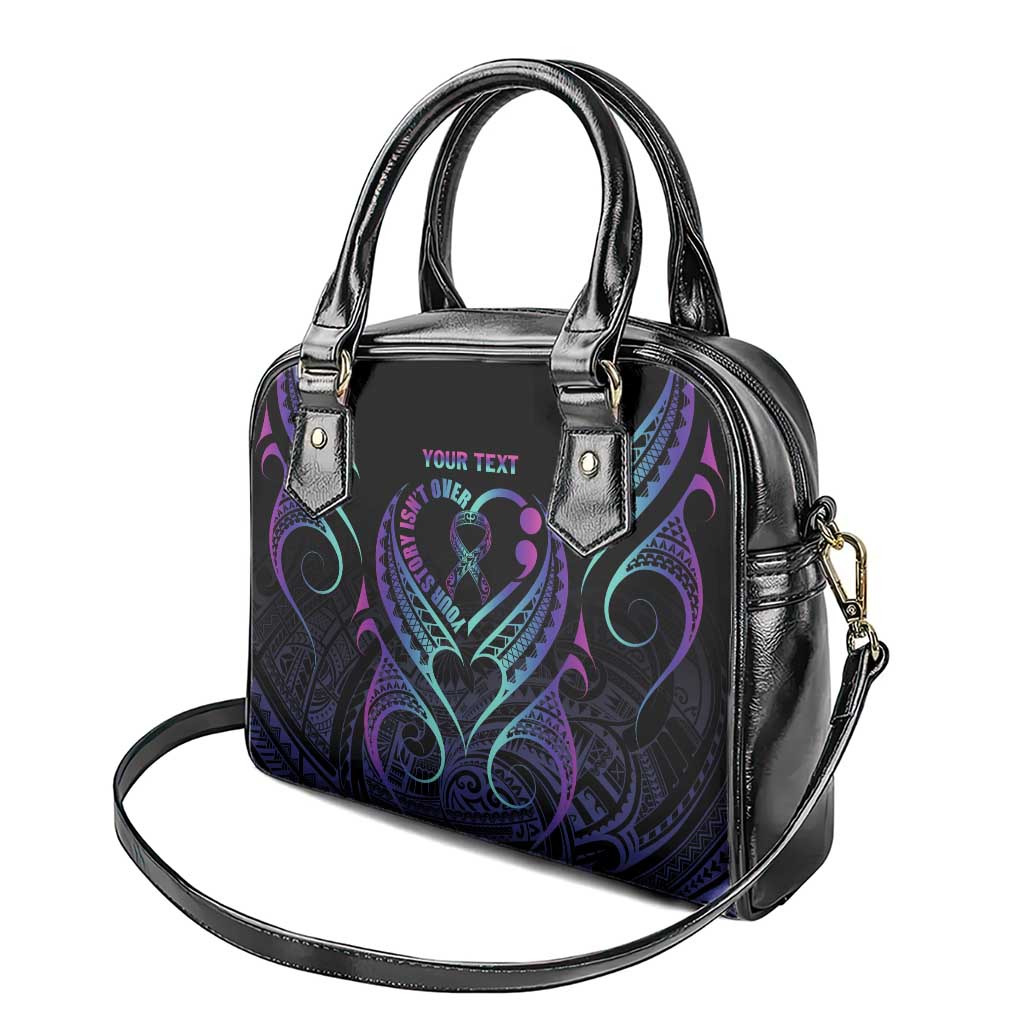 Personalised Your Story Isn't Over Shoulder Handbag Suicide Prevention Awareness Semicolon Heart