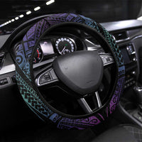 Your Story Isn't Over Steering Wheel Cover Suicide Prevention Awareness Semicolon Heart LT9 Universal Fit Black - Polynesian Pride