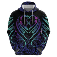Personalised Your Story Isn't Over Zip Hoodie Suicide Prevention Awareness Semicolon Heart