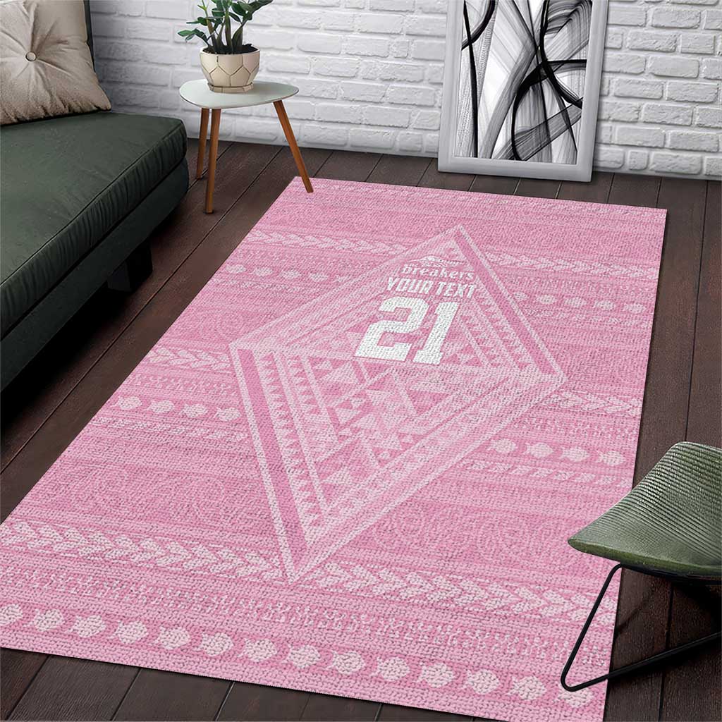 Custom New Zealand Basketball Indigenous Area Rug LT9 Pink - Polynesian Pride
