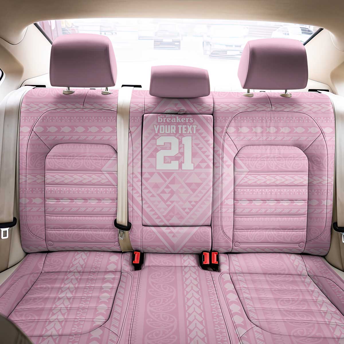 Custom New Zealand Basketball Indigenous Back Car Seat Cover - Polynesian Pride