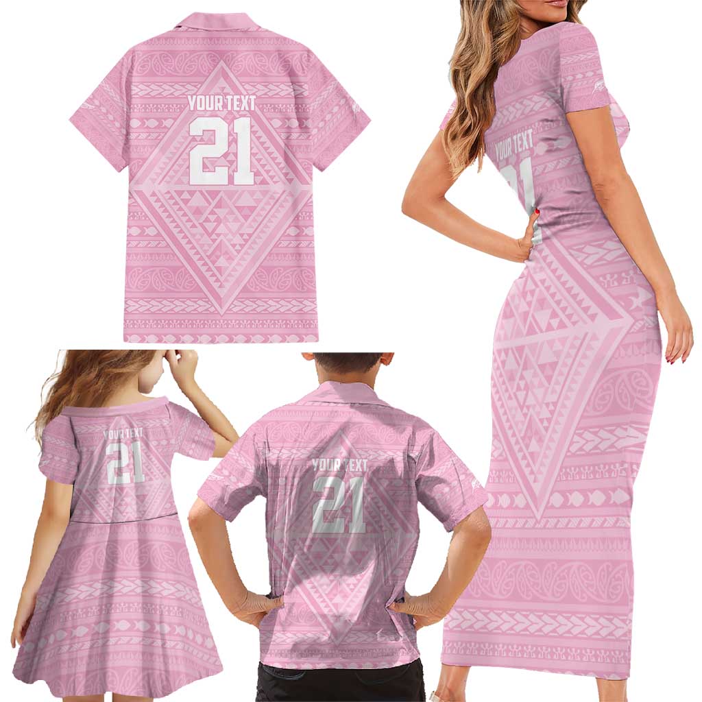 Custom New Zealand Basketball Indigenous Family Matching Short Sleeve Bodycon Dress and Hawaiian Shirt LT9 - Polynesian Pride