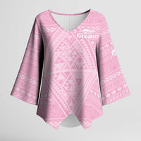 Custom New Zealand Basketball Indigenous Kimono Sleeve Blouse - Polynesian Pride