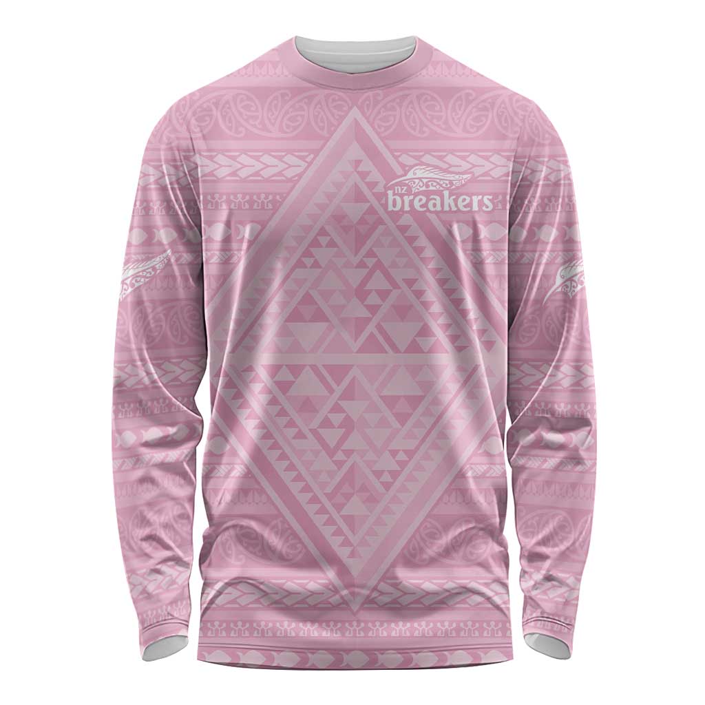 Custom New Zealand Basketball Indigenous Long Sleeve Shirt - Polynesian Pride