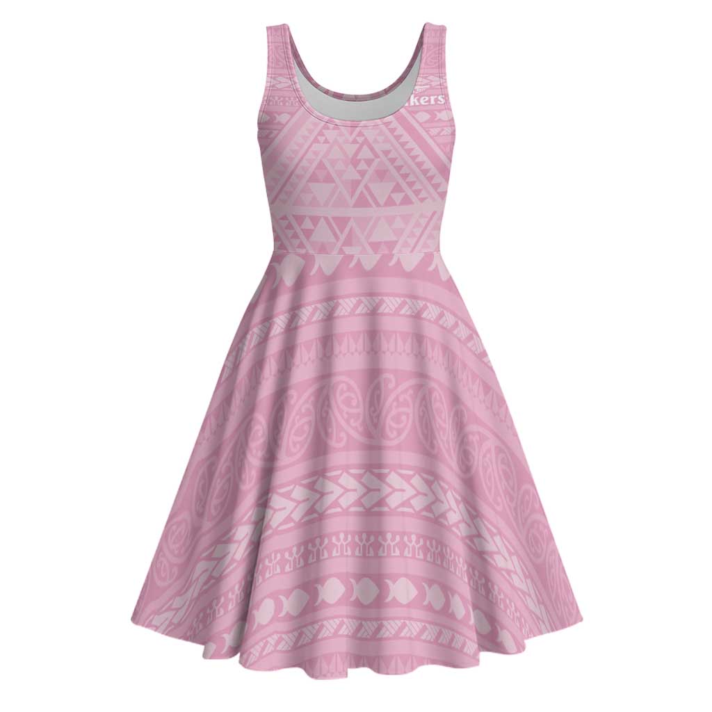 Custom New Zealand Basketball Indigenous Midi Dress - Polynesian Pride