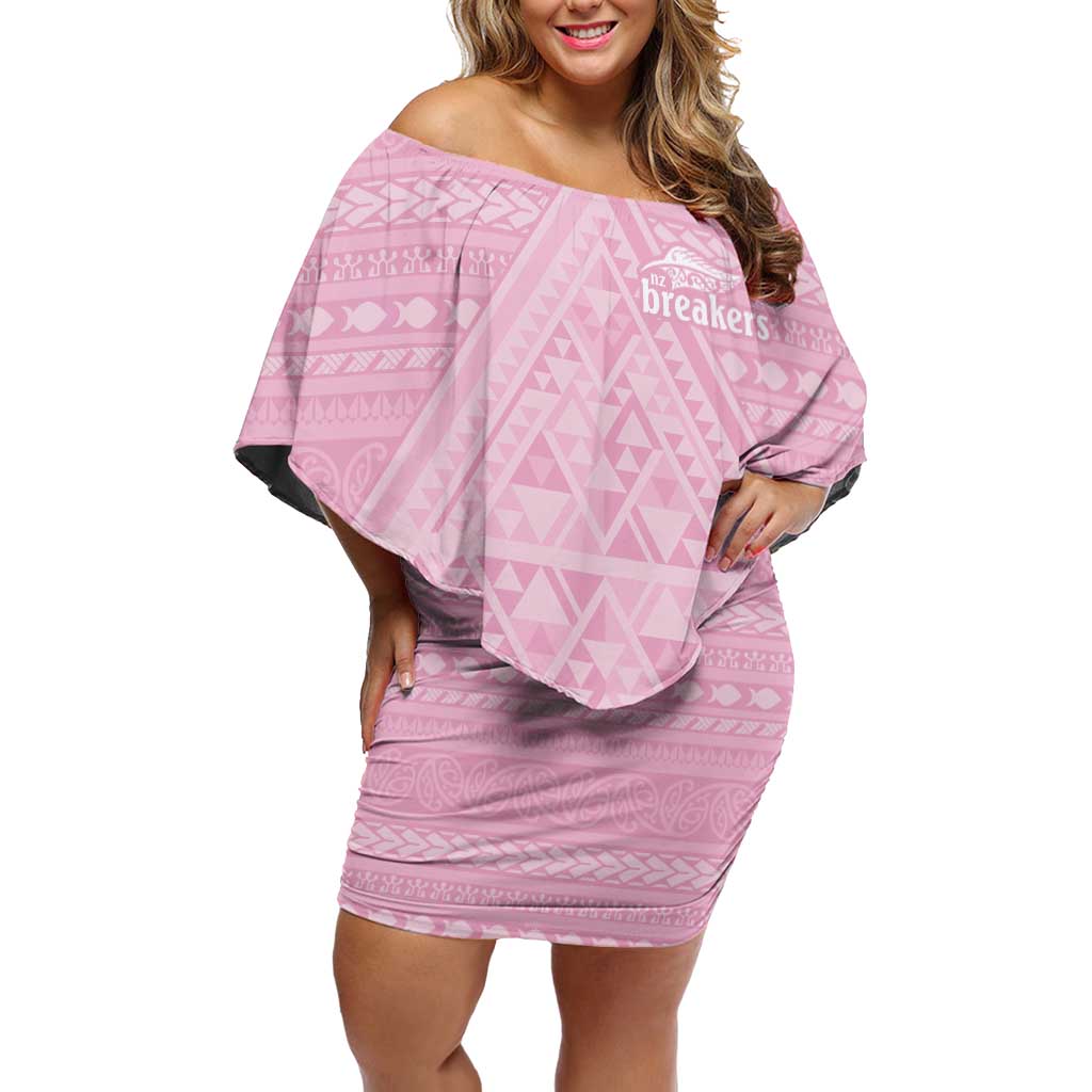 Custom New Zealand Basketball Indigenous Off Shoulder Short Dress - Polynesian Pride