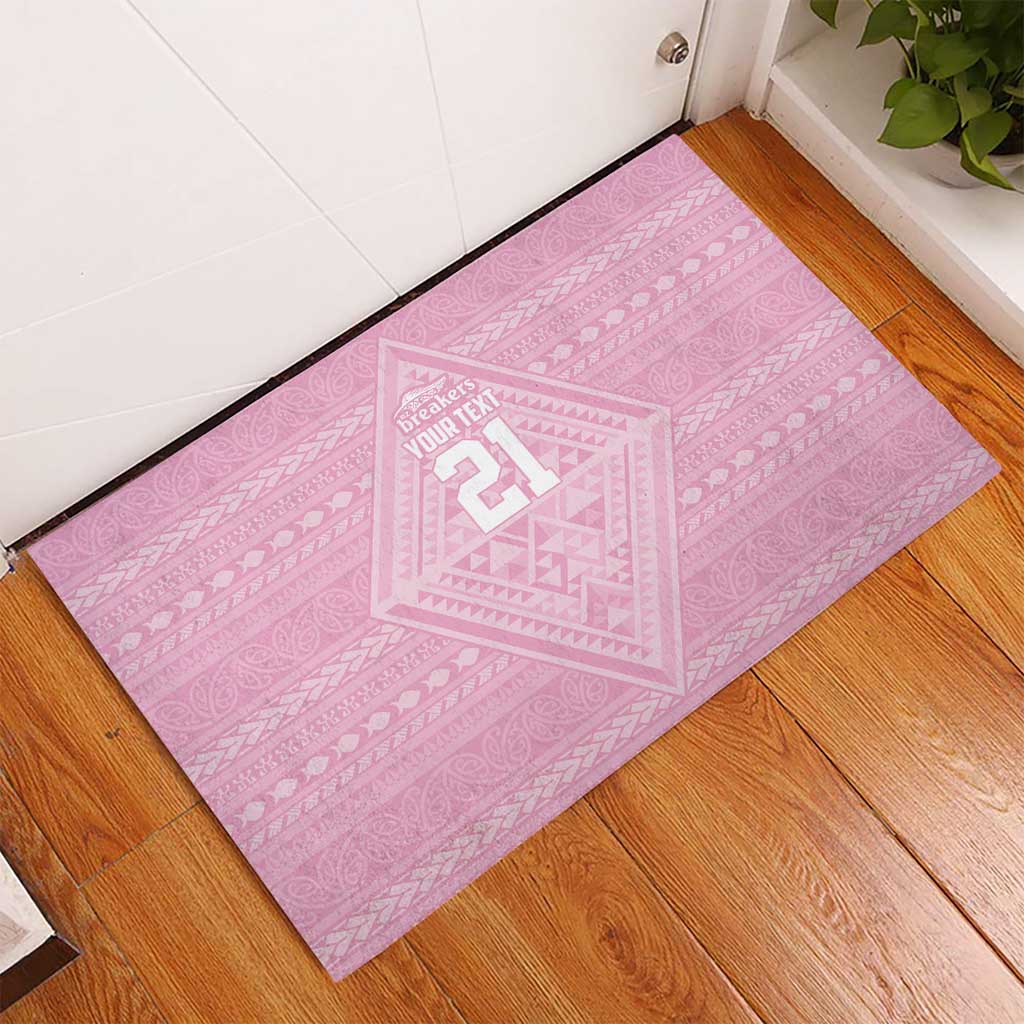 Custom New Zealand Basketball Indigenous Rubber Doormat - Polynesian Pride