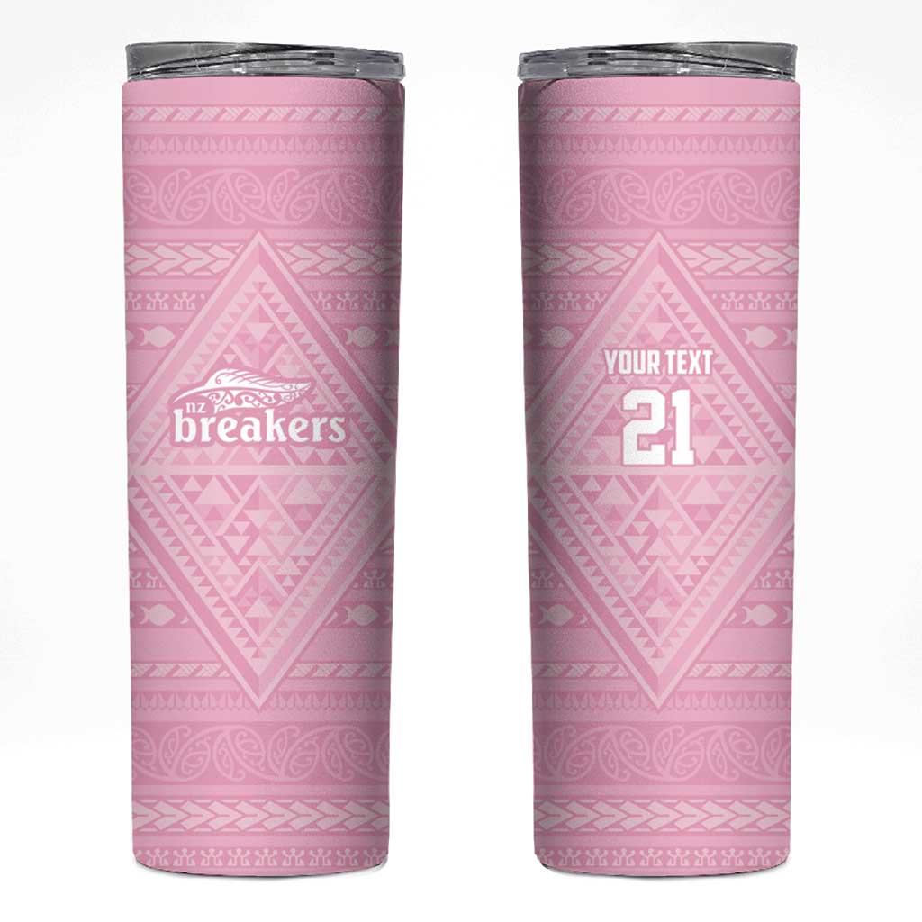 Custom New Zealand Basketball Indigenous Skinny Tumbler - Polynesian Pride