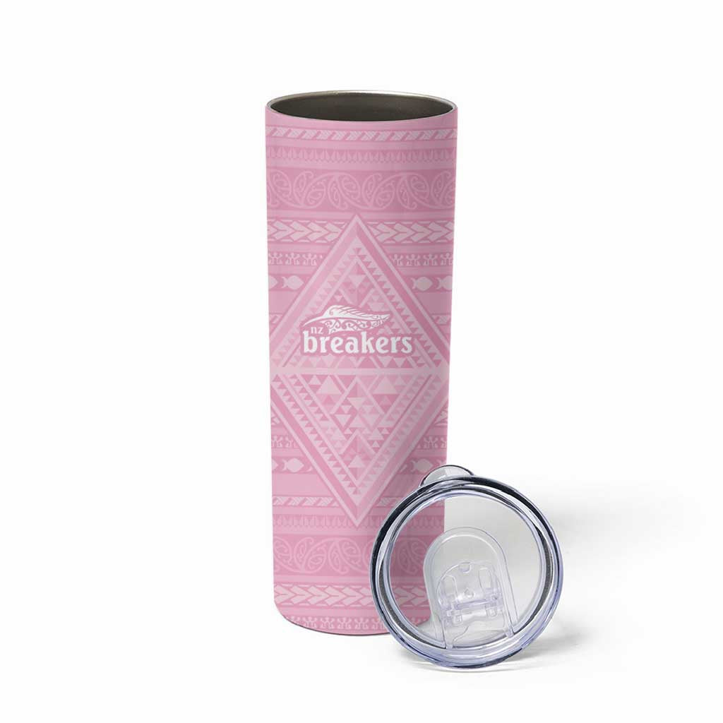 Custom New Zealand Basketball Indigenous Skinny Tumbler - Polynesian Pride