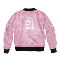 Custom New Zealand Basketball Indigenous Sleeve Zip Bomber Jacket LT9 - Polynesian Pride