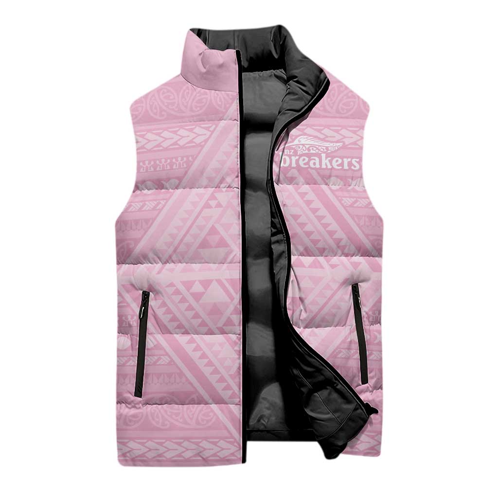 Custom New Zealand Basketball Indigenous Sleeveless Puffer Jacket - Polynesian Pride