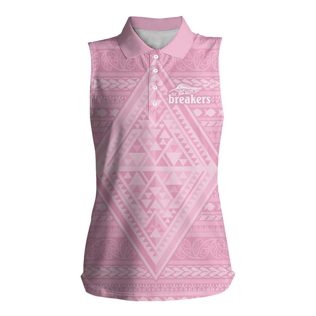 Custom New Zealand Basketball Indigenous Women Sleeveless Polo Shirt - Polynesian Pride